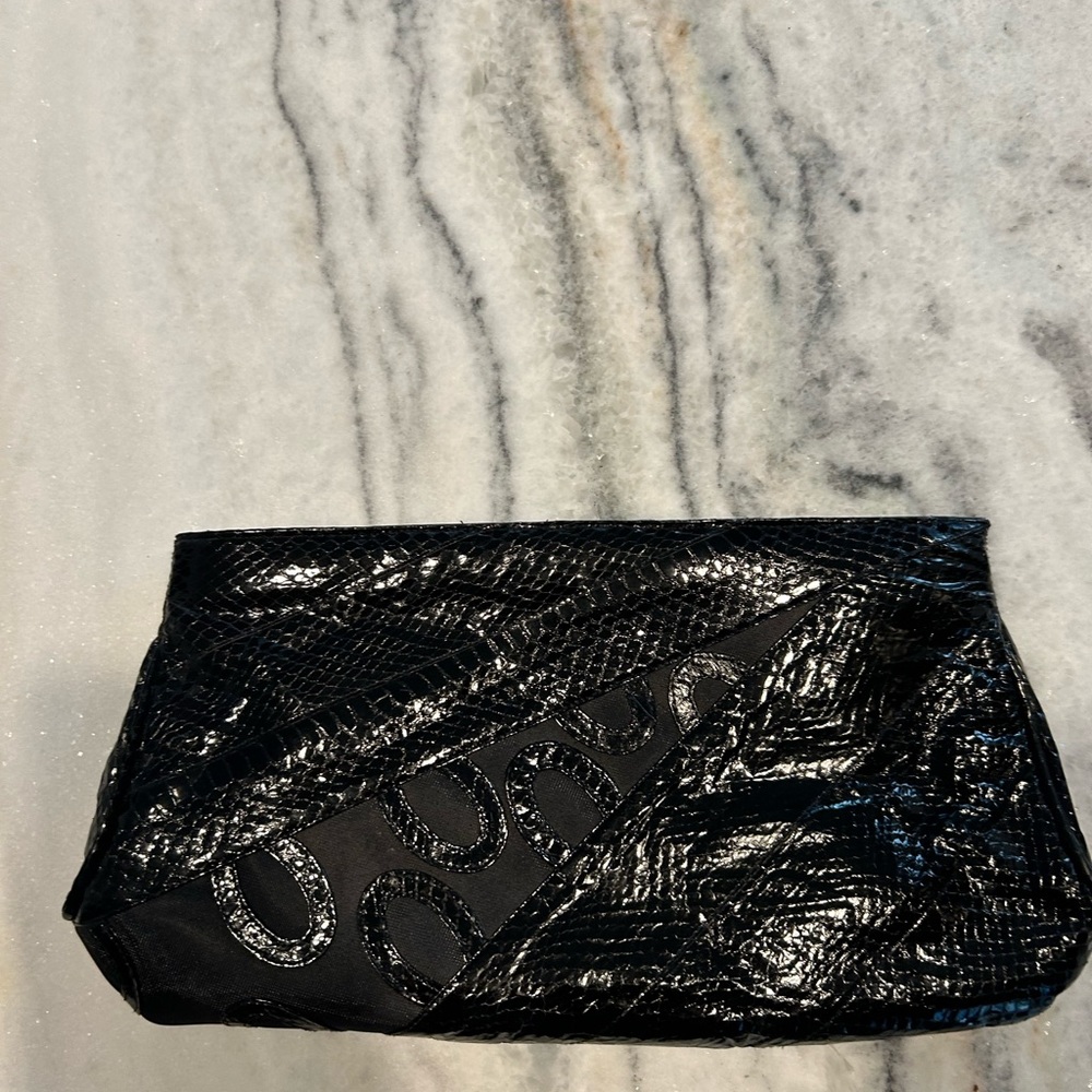 Jasmin authentic snake skin envelope with zipper